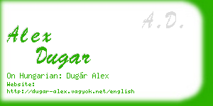 alex dugar business card